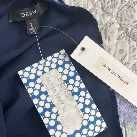 N.W.T Drew Alina Navy Blue Velvet Halter Top size L - Picture 4 of 10